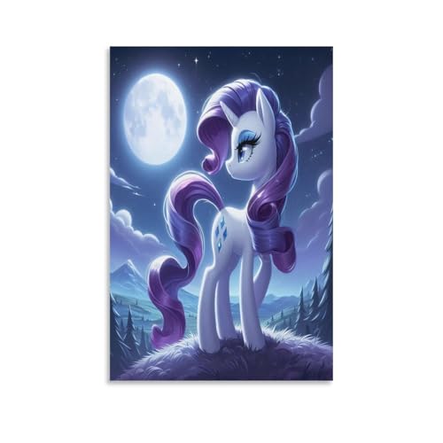 EVMILA Mein kleines Pony Poster Wallscroll Wandbanner Für Regenbogen-Einhorn Dekorative Rollbild Wandbild Stoff Poster Anime Leinwand Wandkunst Wand-Deko Leinwandbilder Ölgemälde 08x12inch(20x30cm) von EVMILA