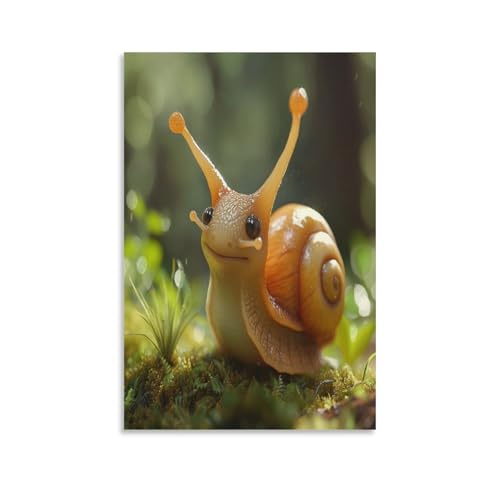 EVMILA Süße Schnecke Poster Gemälde Poster Für Büro Klassenzimmer Leinwand Moderne Leinwand Wandkunst 08x12inch(20x30cm) von EVMILA
