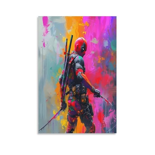 EVMILA Totes Schwimmbad Deadpool Poster Gemälde Poster Für Büro Klassenzimmer Leinwand Moderne Leinwand Wandkunst 24x36inch(60x90cm) von EVMILA