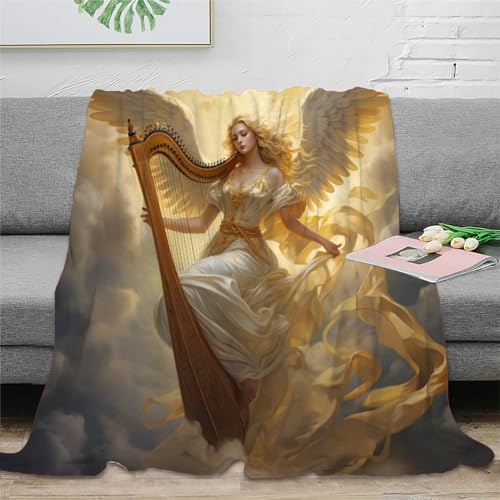 Engel Couchdecke Sofadecke Wohndecken 3D Druck Fleecedecke Bett Decken Flauschig Warm Kuscheldecke Tagesdecke Weichen Flauschig for Erwachsene er 80x90inch(200x230cm) von EVMILA