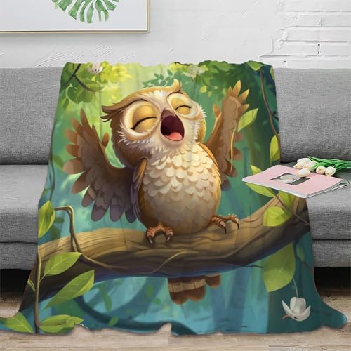 Eule Wohndecken Sofadecke Fleecedecke 3D Druck Couchdecke Weichen Flauschig Flauschig Warm Kuscheldecke Tagesdecke Bett Decken for Erwachsene er 70x80inch(180x200cm) von EVMILA