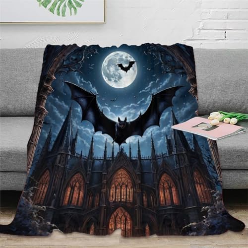 Gotische Fledermaus Wohndecke 3D Druck Vampir Fleecedecke Sofadecke Couchdecke Kuscheldecke Weichen Flauschig Tagesdecke Bett Decken Flauschig Warm for Erwachsene Kinder 60x80inch(150x200cm) von EVMILA