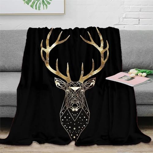Hirsch 3D Druck Couchdecke Sofadecke Fleecedecke Wohndecken Flauschig Warm Kuscheldecke Tagesdecke Bett Decken Weichen Flauschig Für n 80x90inch(200x230cm) von EVMILA