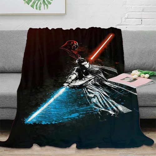Krieg der Sterne 3D Druck Jedi-Ritter Couchdecke Wohndecken Sofadecke Fleecedecke Weichen Flauschig Tagesdecke Flauschig Warm Bett Decken Kuscheldecke for Erwachsene Kinder 60x80inch(150x200cm) von EVMILA