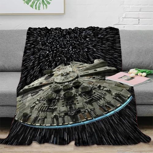 Krieg der Sterne Fleecedecke Sofadecke Couchdecke Wohndecken 3D Druck Millennium Falcon Bett Decken Flauschig Warm Tagesdecke Weichen Flauschig Kuscheldecke Für Mädchen Jungen 40x50inch(100x130cm) von EVMILA