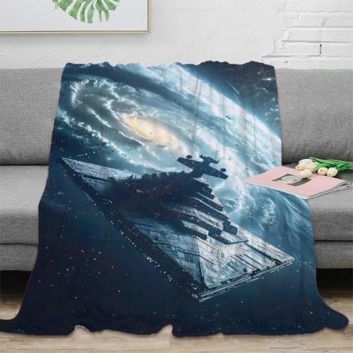 Krieg der Sterne Wohndecken Sofadecke Couchdecke Fleecedecke 3D Druck Sternenzerstörer Kuscheldecke Tagesdecke Weichen Flauschig Bett Decken Flauschig Warm Für Mädchen Jungen 40x50inch(100x130cm) von EVMILA
