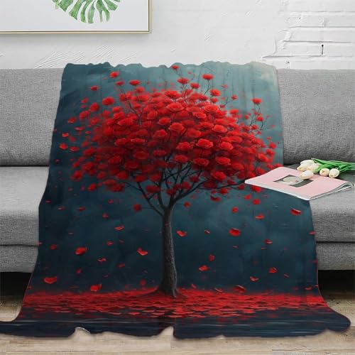 Lebensbaum Decke 3D Druck Fleecedecke Sofadecke Couchdecke Kuscheldecke Bett Decken Flauschig Warm Weichen Flauschig Tagesdecke for Erwachsene er 60x80inch(150x200cm) von EVMILA