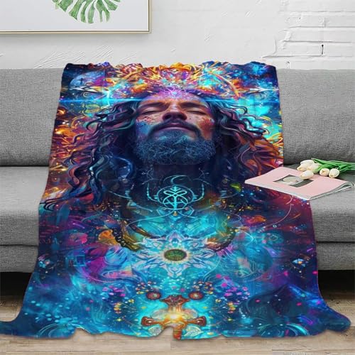 Mythischer Jesus Couchdecke Sofadecke Wohndecken 3D Druck Fleecedecke Bett Decken Flauschig Warm Kuscheldecke Tagesdecke Weichen Flauschig for Erwachsene er 50x60inch(127x152cm) von EVMILA
