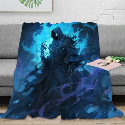 Schattenmagier Wohndecken Sofadecke Couchdecke Fleecedecke 3D Druck Jäger Kuscheldecke Tagesdecke Weichen Flauschig Bett Decken Flauschig Warm Für Mädchen Jungen 60x80inch(150x200cm) von EVMILA