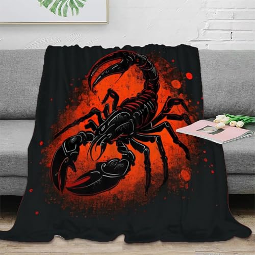 Skorpion Couchdecke Sofadecke Fleecedecke 3D Druck Insekten Wohndecke Bett Decken Flauschig Warm Kuscheldecke Tagesdecke Weichen Flauschig Für Mädchen Jungen 60x80inch(150x200cm) von EVMILA