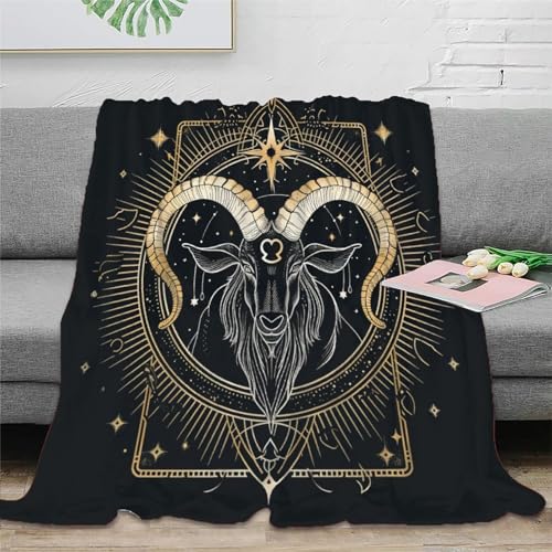 Steinbock Couchdecke 3D Druck Fleecedecke Sofadecke Wohndecke Bett Decken Kuscheldecke Tagesdecke Weichen Flauschig Flauschig Warm for Erwachsene er 40x50inch(100x130cm) von EVMILA