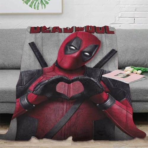 Totes Schwimmbad Deadpool Fleecedecke 3D Druck Wohndecken Couchdecke Sofadecke Kuscheldecke Tagesdecke Bett Decken Weichen Flauschig Flauschig Warm for Erwachsene Kinder 40x50inch(100x130cm) von EVMILA