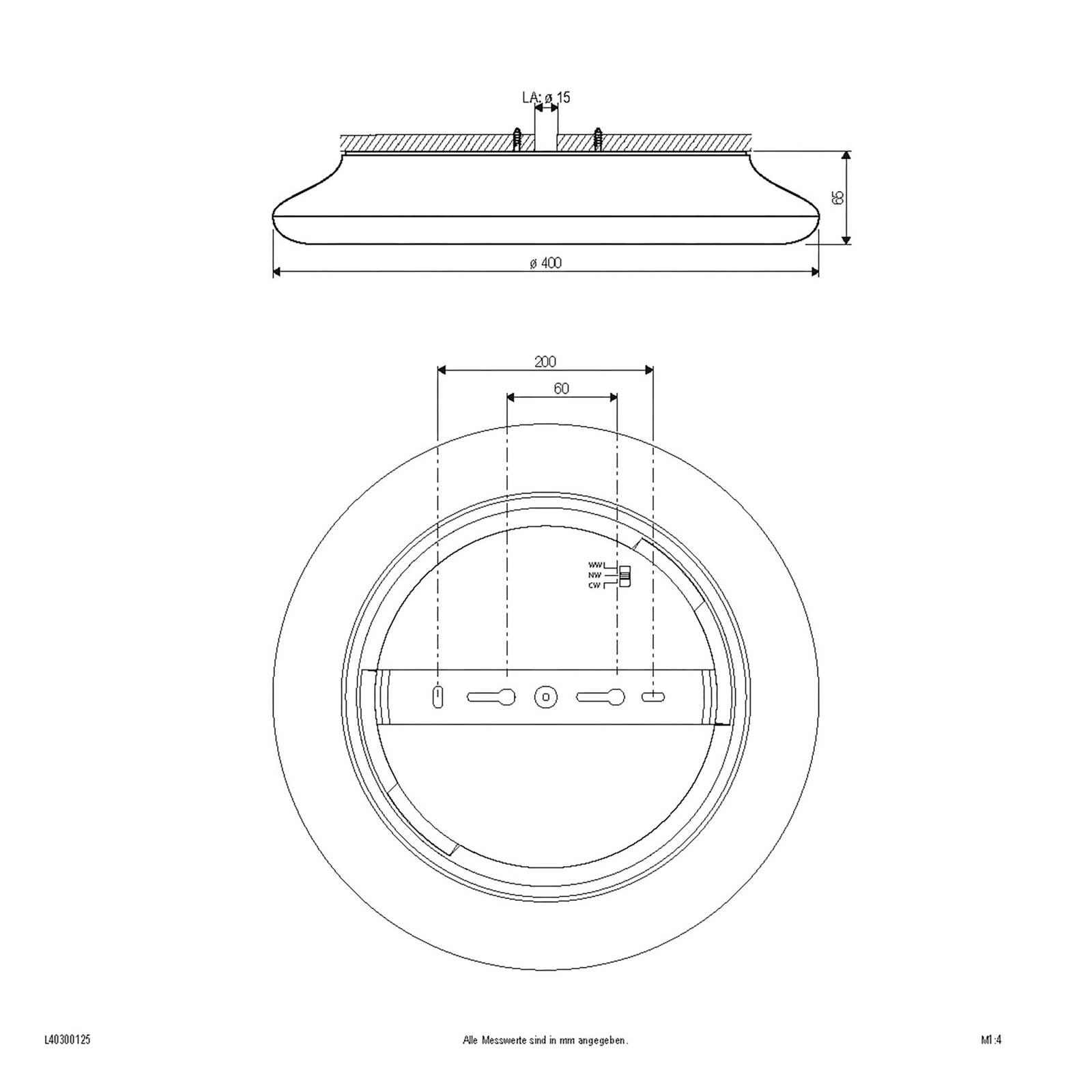 EVN Catino LED-Deckenleuchte, CCT, 40 cm von EVN