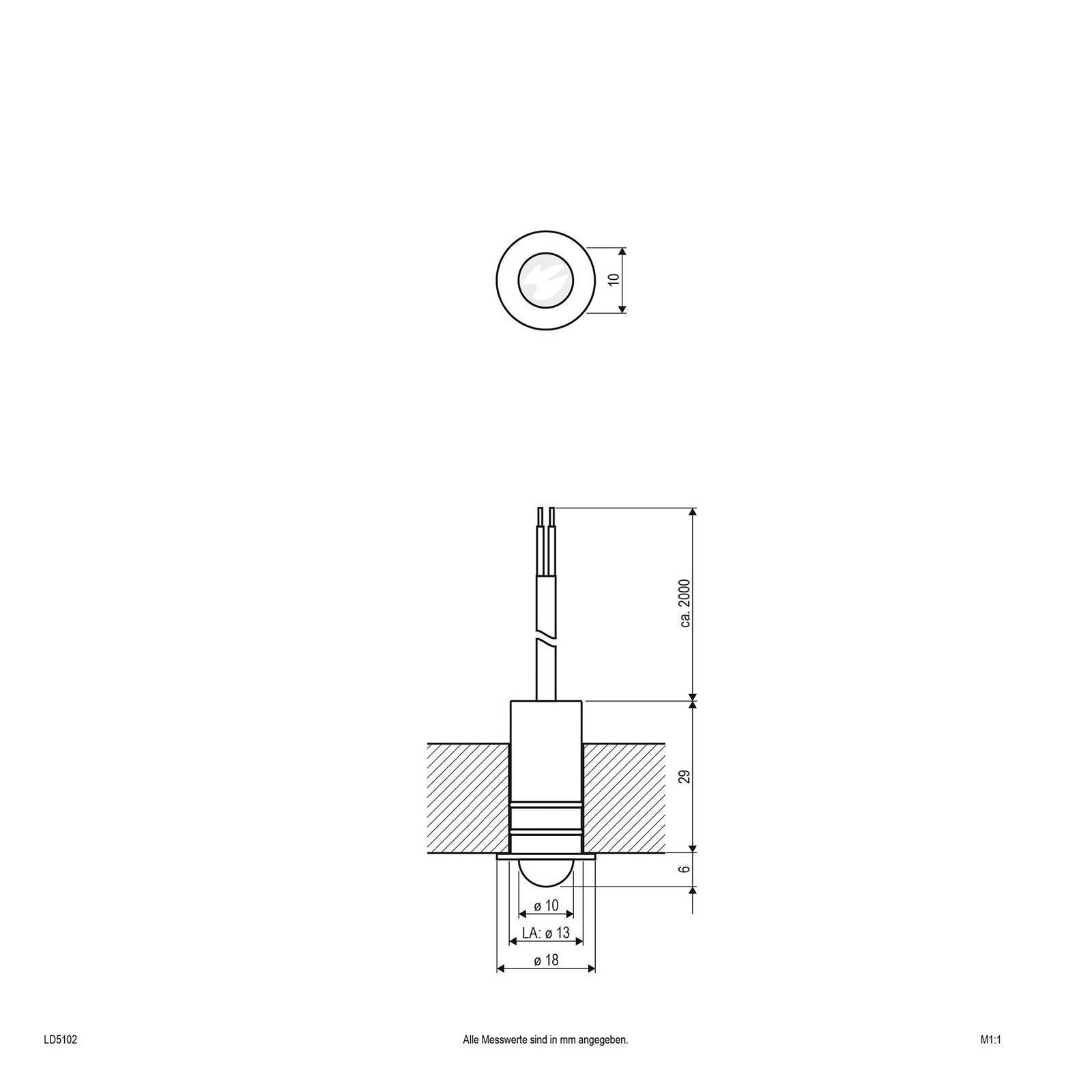 EVN LD5102 Einbaulampe 12V IP68 0,3W 830, Linse von EVN