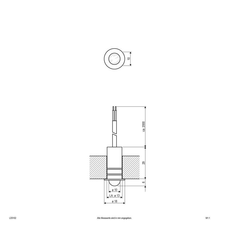 EVN LD5102 Einbaulampe 12V IP68 0,3W 830, Linse von EVN
