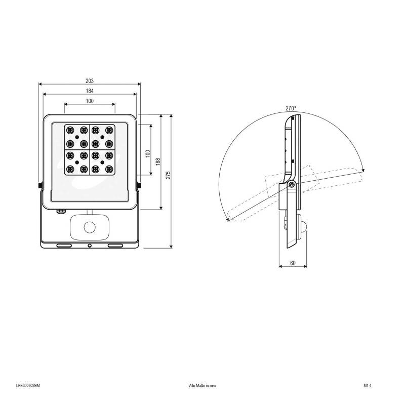 EVN Panthera Außenstrahler Sensor IP44 30W 3.000K von EVN