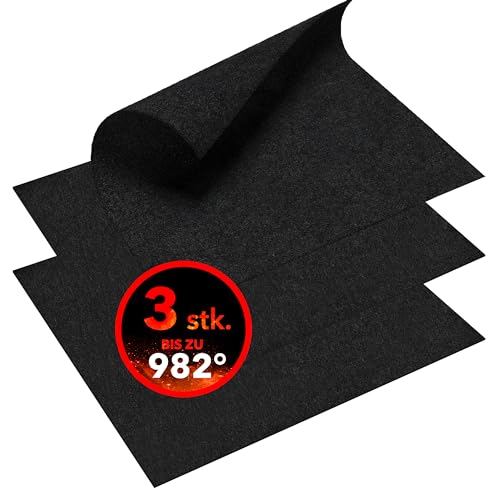 EVOCAMP Feuerfeste Unterlage 30x30 cm, 3 STK - Hitzebeständige Unterlage bis 982 °C - feuerfeste Matte, feuerfeste Unterlage für Kaffeemaschinen, Wasserkocher und andere Küchengeräte von EVOCAMP