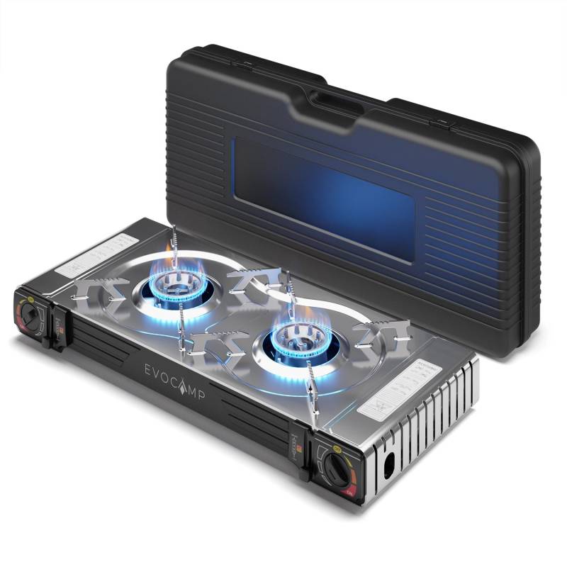 Evocamp Camping Gaskocher 2-Flammig mit Piezozündung für 227 g Gaskartuschen MSF-1a Evocamp Camping Gaskocher 2-Flammig mit Piezozündung für 227 g Gaskartuschen MSF-1a von EVOCAMP