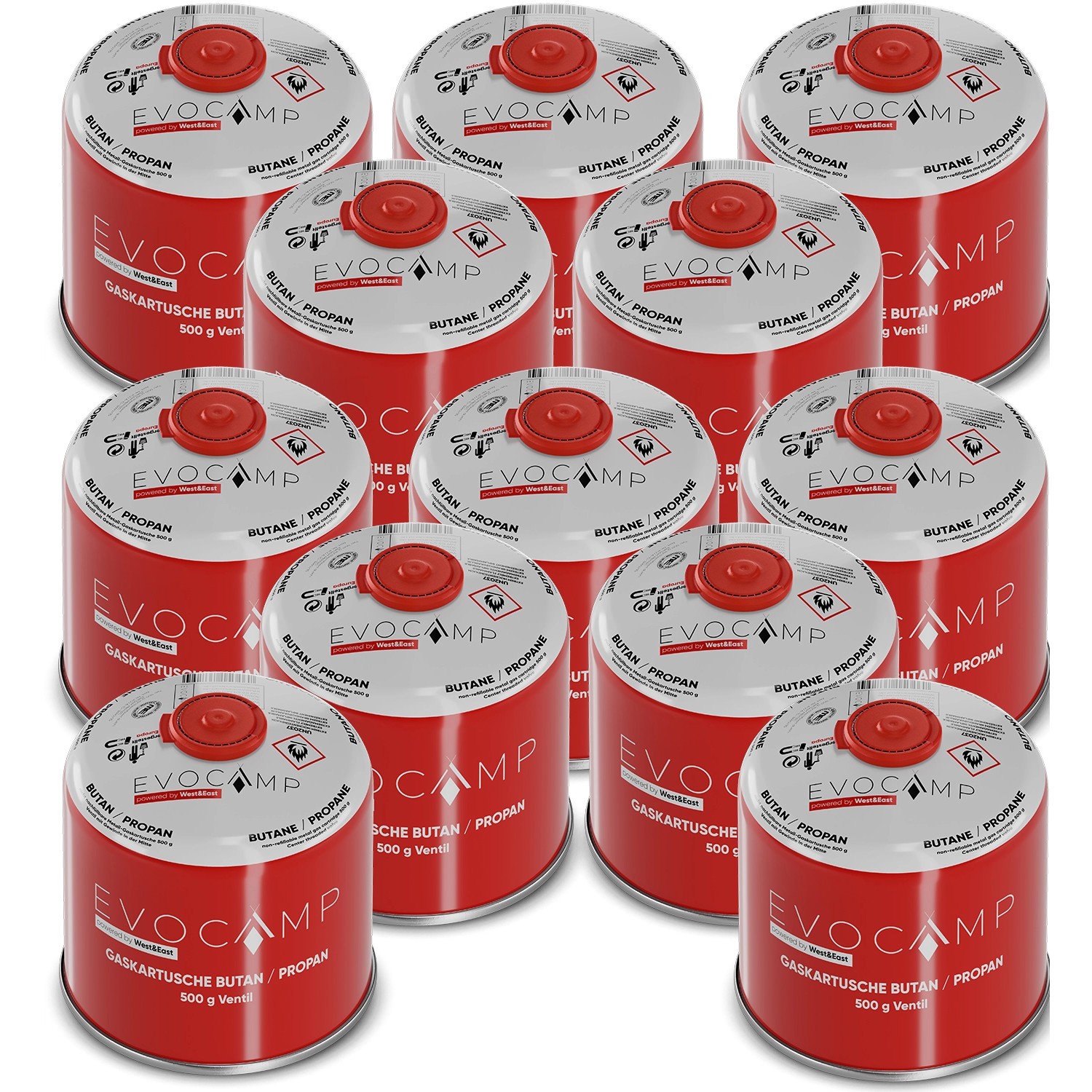 Evocamp Gaskartusche 12 Stück Butan Propan 500 g Schraubventil für Campingkocher und Gasgrills Evocamp Gaskartusche 12 Stück Butan Propan 500 g Schraubventil für Campingkocher und Gasgrills von EVOCAMP