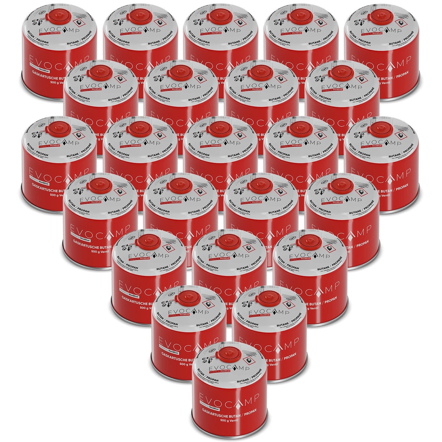 Evocamp Gaskartusche 24 Stück Butan Propan 500 g Schraubventil für Campingkocher und Gasgrills Evocamp Gaskartusche 24 Stück Butan Propan 500 g Schraubventil für Campingkocher und Gasgrills von EVOCAMP