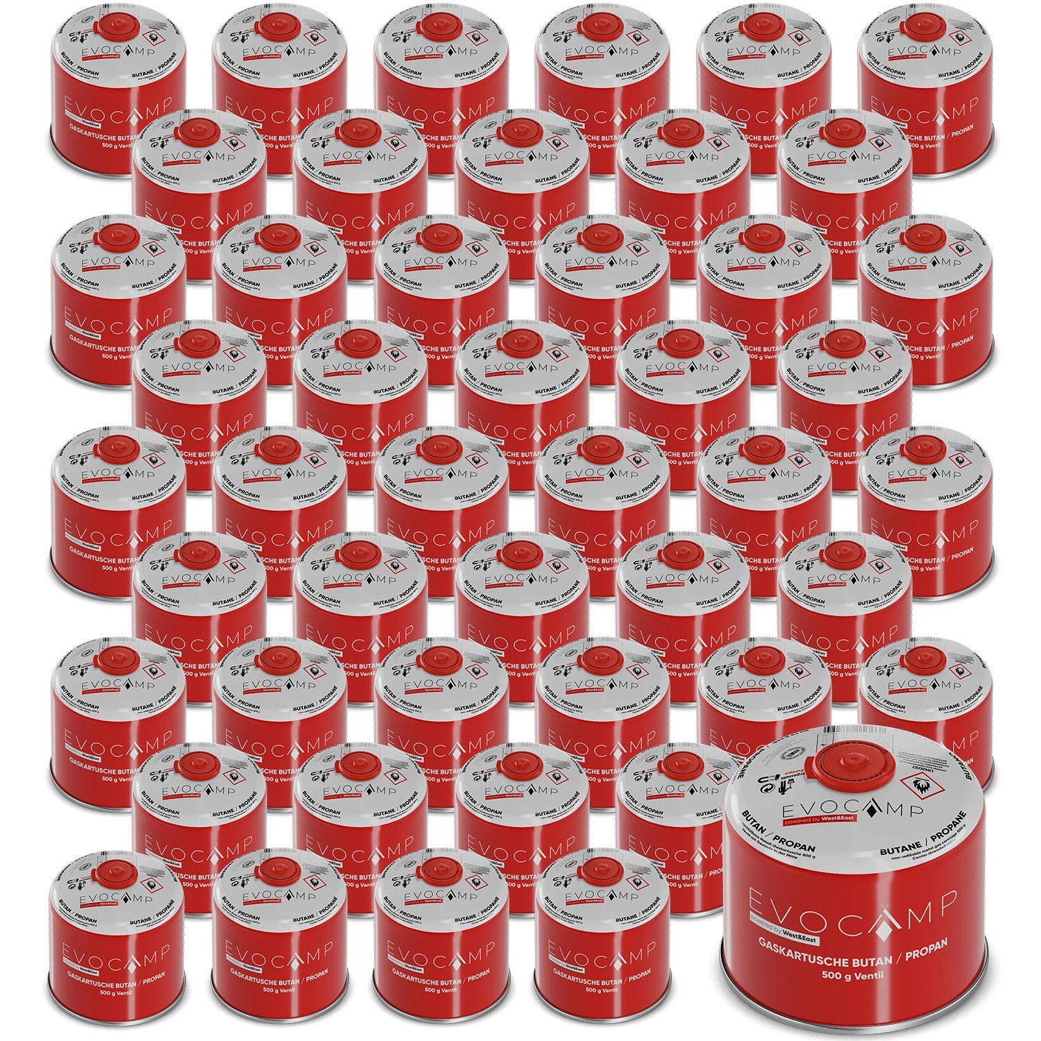 Evocamp Gaskartusche 48 Stück Butan Propan 500 g Schraubventil für Campingkocher und Gasgrills Evocamp Gaskartusche 48 Stück Butan Propan 500 g Schraubventil für Campingkocher und Gasgrills von EVOCAMP