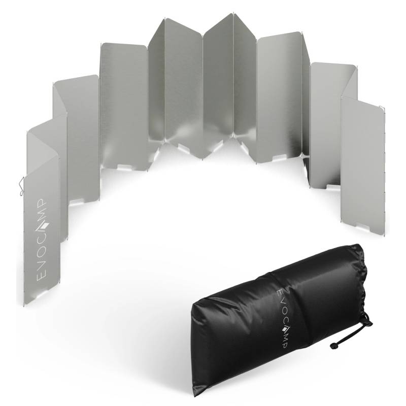 Evocamp Windschutz für Gaskocher 16 Lamellen Spirituskocher Outdoor Campingkocher von EVOCAMP