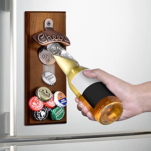 Wand Flaschenöffner mit Magnet, Wandmontierter Bieröffner, Einzigartige Geschenkideen für Männer Papa Freund Ehemann Großvater, Cooles Zeug Gadgets für Thanksgiving Weihnachten Geburtstag Geschenke von EVOFLY