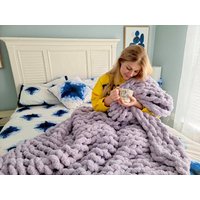Jumbo Chenille Decke, Chunky Garn, Knit Grobstrick Super Überwurf Decke Jumbo Chenille Decke, Chunky Garn, Knit Grobstrick Super Überwurf Decke von EVOKnit