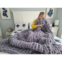 Jumbo Chenille Decke, Chunky Knit Armstrick Grobstrick Super Überwurf, Geschenk von EVOKnit