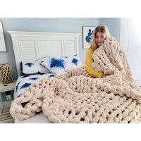 Neue Extra Jumbo Chenille Decke, Chunky Garn, Armstrickdecke, Strickdecke, Super Decke von EVOKnit