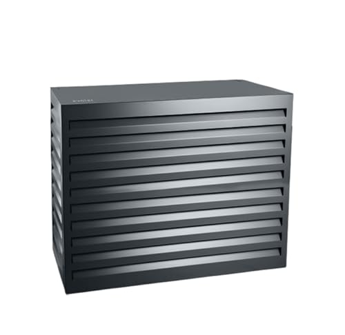 EVOLAR Evo-Cover Abdeckung/Verkleidung für Klimaanlage und Wärmepumpe für Außengerät Garten Balkon – Schutzgitter/Sichtschutz aus Aluminium mit Lamellen – Modell: MEDIUM, Farbe: ANTHRAZIT DUNKEL von EVOLAR