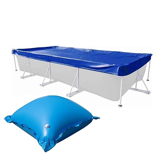 EVOLUTION Abdeckplane mit 10 Luftkissen Set Rechteck 600x300cm Blau Übermaß Pool Winter von EVOLUTION