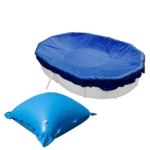 EVOLUTION Abdeckplane mit 11 Luftkissen Set Oval 623x360cm Blau Übermaß Pool Überwinterung von EVOLUTION