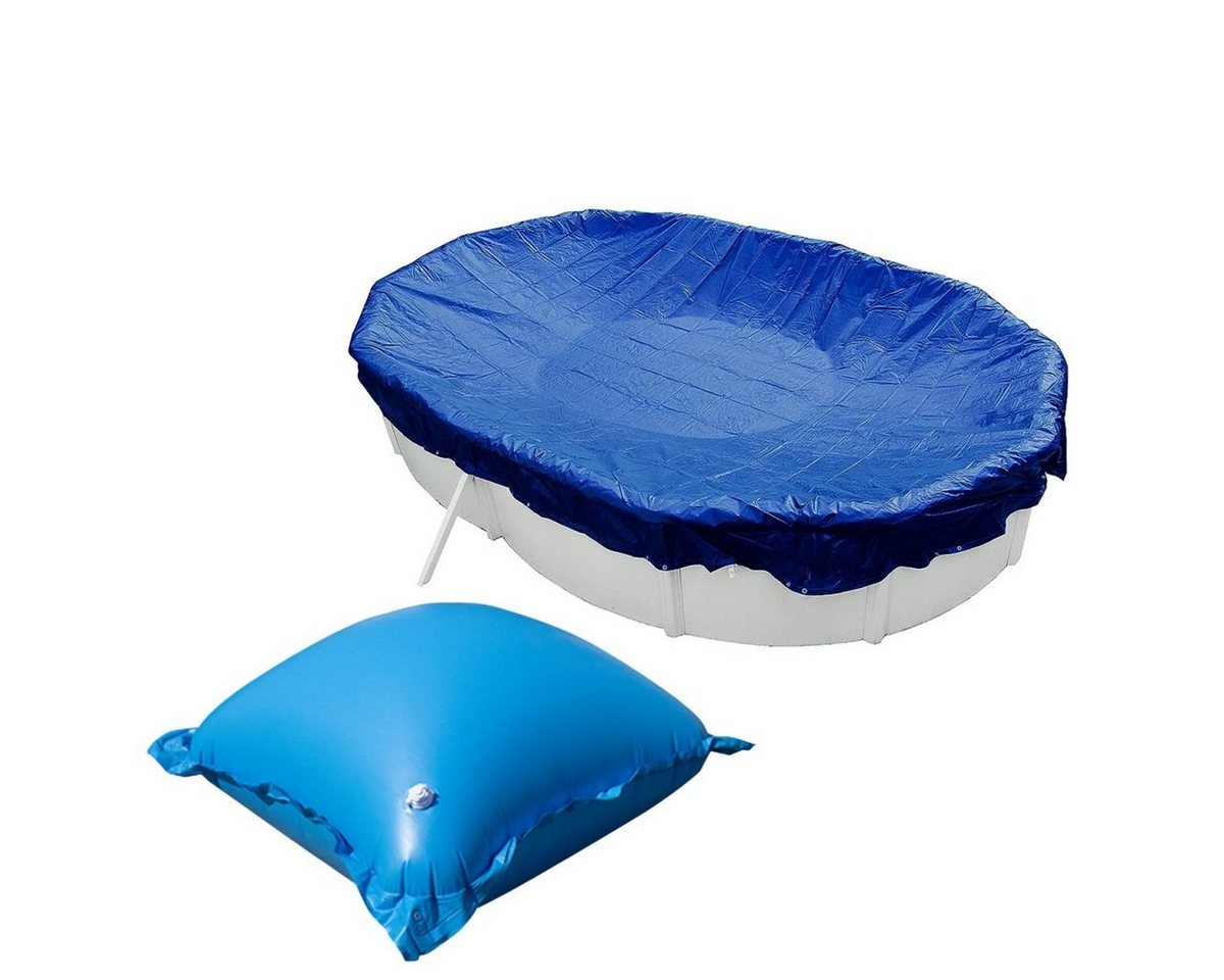 EVOLUTION Pool-Abdeckplane Abdeckplane mit Luftkissen SET Oval Blau mit Übermaß Pool Überwinterun EVOLUTION Pool-Abdeckplane Abdeckplane mit Luftkissen SET Oval Blau mit Übermaß Pool Überwinterun von EVOLUTION