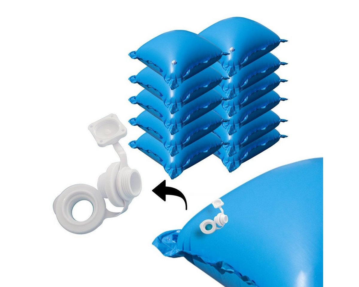 EVOLUTION Pool Poolkissen Set – Aufblasbare Luftkissen für Poolabdeckung Winter (11-tlg), Mit Luftstopventil & 4 Ösen – Wasser, Schmutz laufen ab von EVOLUTION
