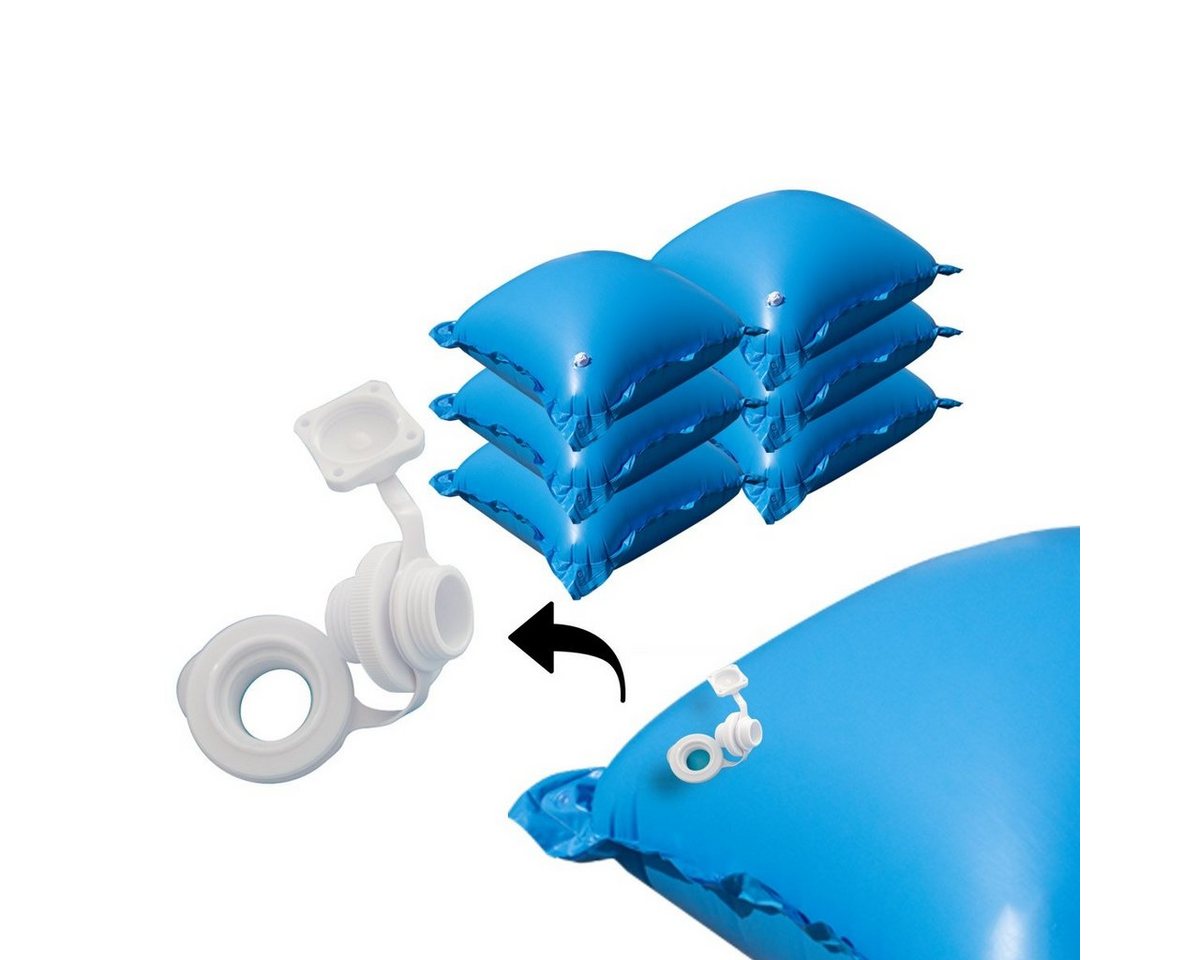 EVOLUTION Pool Poolkissen Set – Aufblasbare Luftkissen für Poolabdeckung Winter (6-tlg), Mit Luftstopventil & 4 Ösen – Wasser, Schmutz laufen ab von EVOLUTION