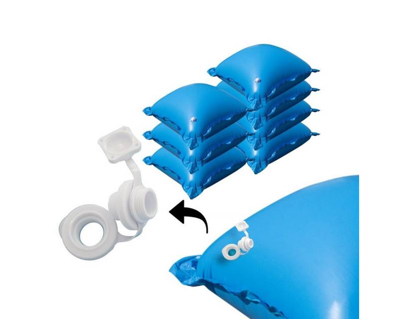 EVOLUTION Pool Poolkissen Set – Aufblasbare Luftkissen für Poolabdeckung Winter (7-tlg), Mit Luftstopventil & 4 Ösen – Wasser, Schmutz laufen ab von EVOLUTION