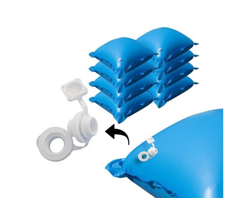 EVOLUTION Pool Poolkissen Set – Aufblasbare Luftkissen für Poolabdeckung Winter (8-tlg), Mit Luftstopventil & 4 Ösen – Wasser, Schmutz laufen ab von EVOLUTION