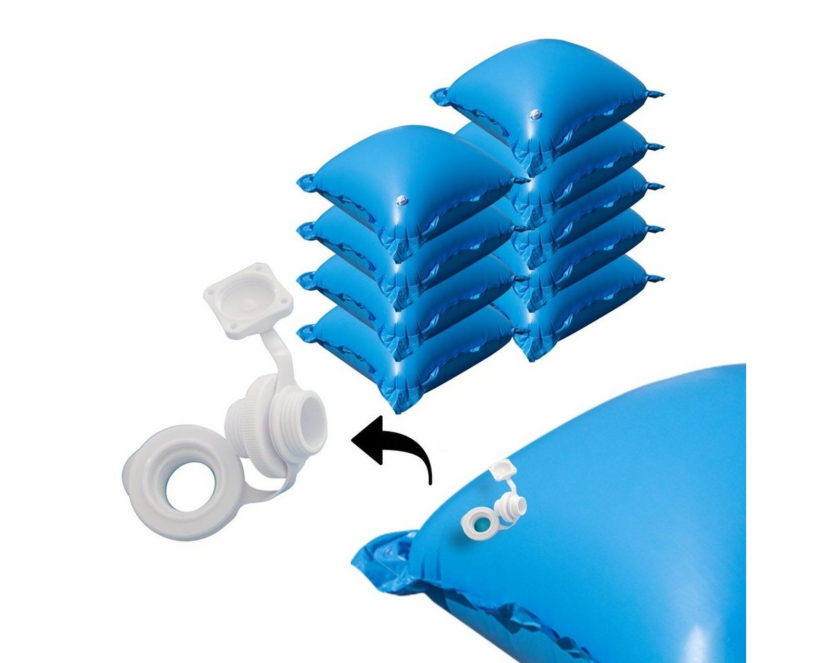 EVOLUTION Pool Poolkissen Set – Aufblasbare Luftkissen für Poolabdeckung Winter (9-tlg), Mit Luftstopventil & 4 Ösen – Wasser, Schmutz laufen ab von EVOLUTION