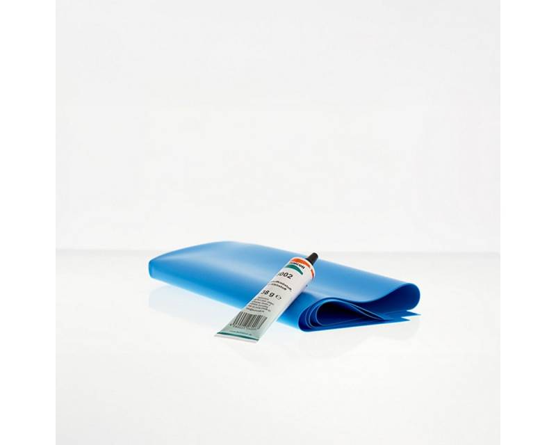 EVOLUTION Poolinnenhülle Poolfolie Reparatur Set in Blau 20 x 30 cm mit Kleber 0,8 mm Folie von EVOLUTION