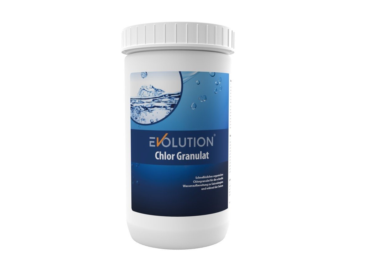 EVOLUTION Poolpflege Evolution Chlor Granulat 1 kg schnelllöslich Stoß Desinfektion Schwimm von EVOLUTION