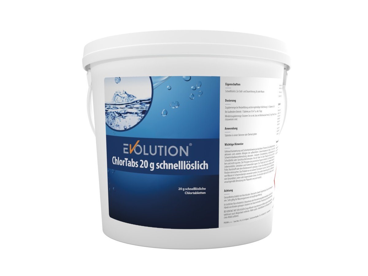 EVOLUTION Poolpflege Evolution ChlorTabs 5 kg schnelllösliche 20 g Tabletten Desinfektion von EVOLUTION