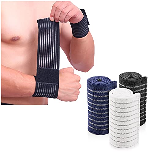 1 Paar Elastischer Handgelenk-Verband mit Klettverschluss zur Unterstützung und Stabilisierung - Schwarz von EVOLUXO