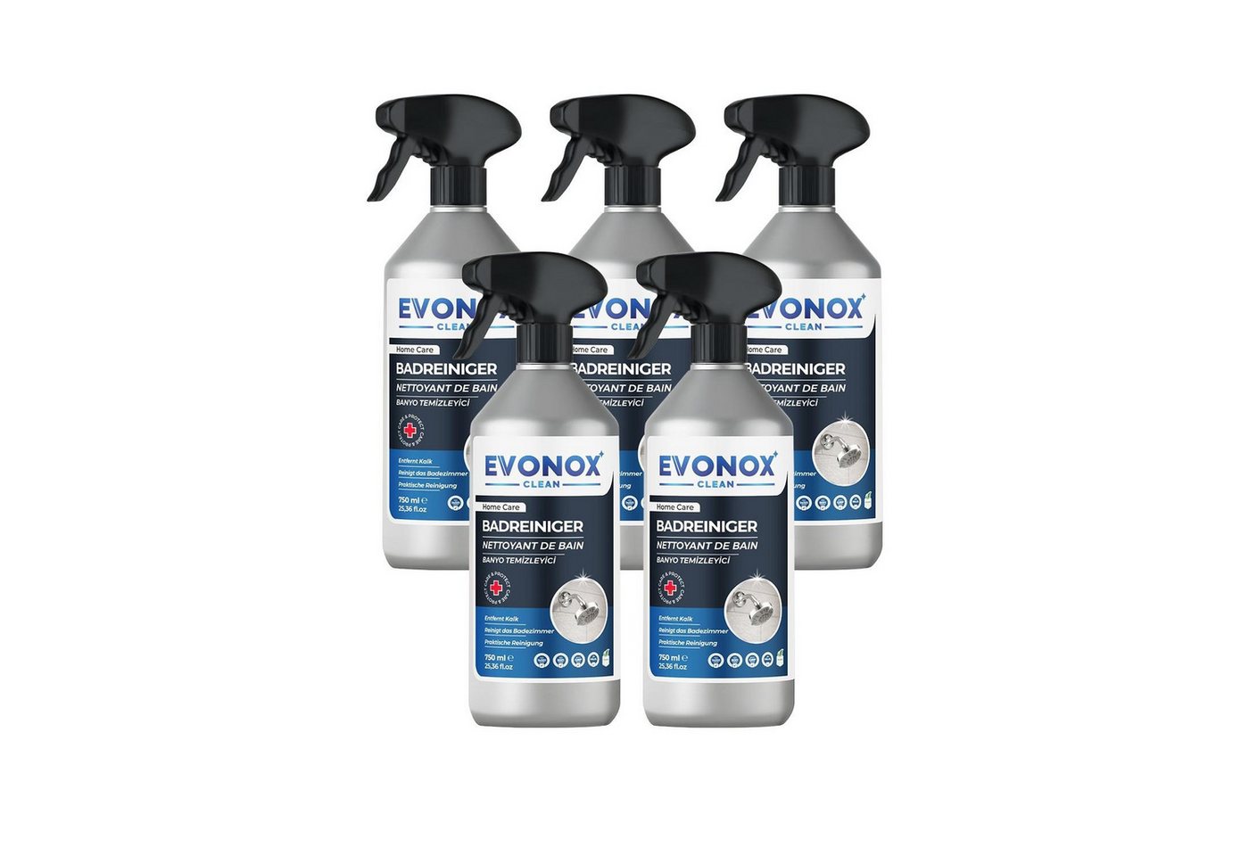 EVONOX Ultra Starker Kraftvoller Badreiniger & Entkalker–750ML SET 1,2,3,5 Badreiniger (Ozeanfrische – Vegan) EVONOX Ultra Starker Kraftvoller Badreiniger & Entkalker–750ML SET 1,2,3,5 Badreiniger (Ozeanfrische – Vegan) von EVONOX
