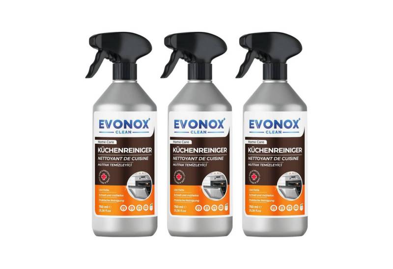 EVONOX ULTRA LEISTUNGSSTARKER KÜCHENREINIGER & FETTLÖSER 750ML SET 1,2,3,5 Küchenreiniger (Zitronenduft-Spray) von EVONOX