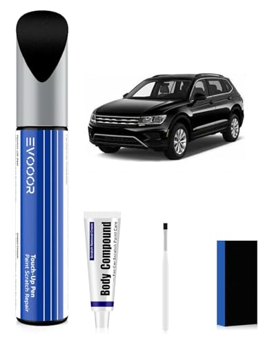 (L041/A1) Schwarz Autolack Nachbesserung Kit mit Kratzer-Entferner für Volkswagen/VW, Kratzer Reparatur für Auto, Schnelle & Einfache Lösung zur Reparatur von EVOOOR