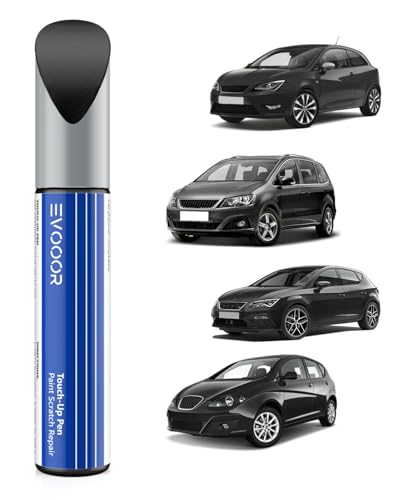 EVOOOR (LY9T/Y9T) Mythos Black/Midnight Schwarz Metallic Autolack Nachbesserung für SEAT, Kratzer Reparatur für Auto, Schnelle & Einfache Lösung zur Reparatur von EVOOOR