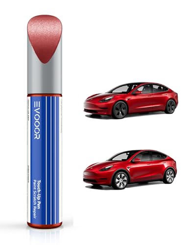 EVOOOR Tesla-Ausbesserungslack – DIY-Kratzerreparatur mit farblich abgestimmter Farbe für Modell 3/Y/S/X Rot (PMMR/PPMR) von EVOOOR
