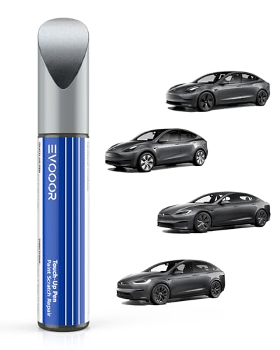 EVOOOR Tesla Lackstift Auto Metallic Ausbesserungslack - DIY Kratzer Reparatur mit Farbabstimmung für Model 3/Y/S/X (Midnight Silver Metallic (PMNG)) von EVOOOR