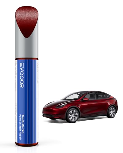 EVOOOR Tesla Lackstift Auto Metallic Ausbesserungslack - DIY Kratzer Reparatur mit Farbabstimmung für Modell Y 2024 (Midnight Cherry Red (PR00)) von EVOOOR